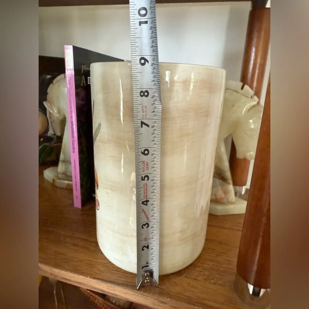 9” Vegetable Jar Vase Glass Cottagecore Carrots Mushroom